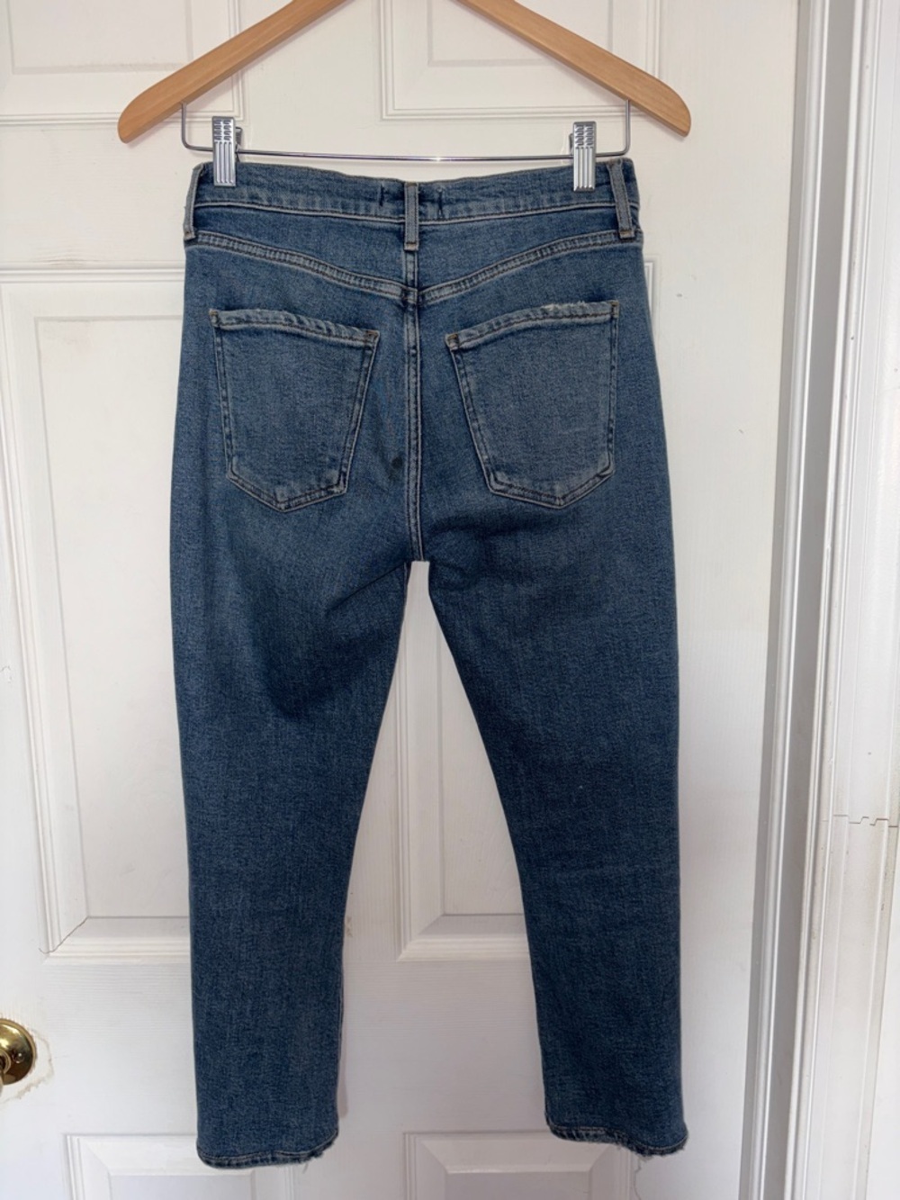 AGOLDE Toni Distressed Jeans Blue Size 24 - Picture 2 of 4